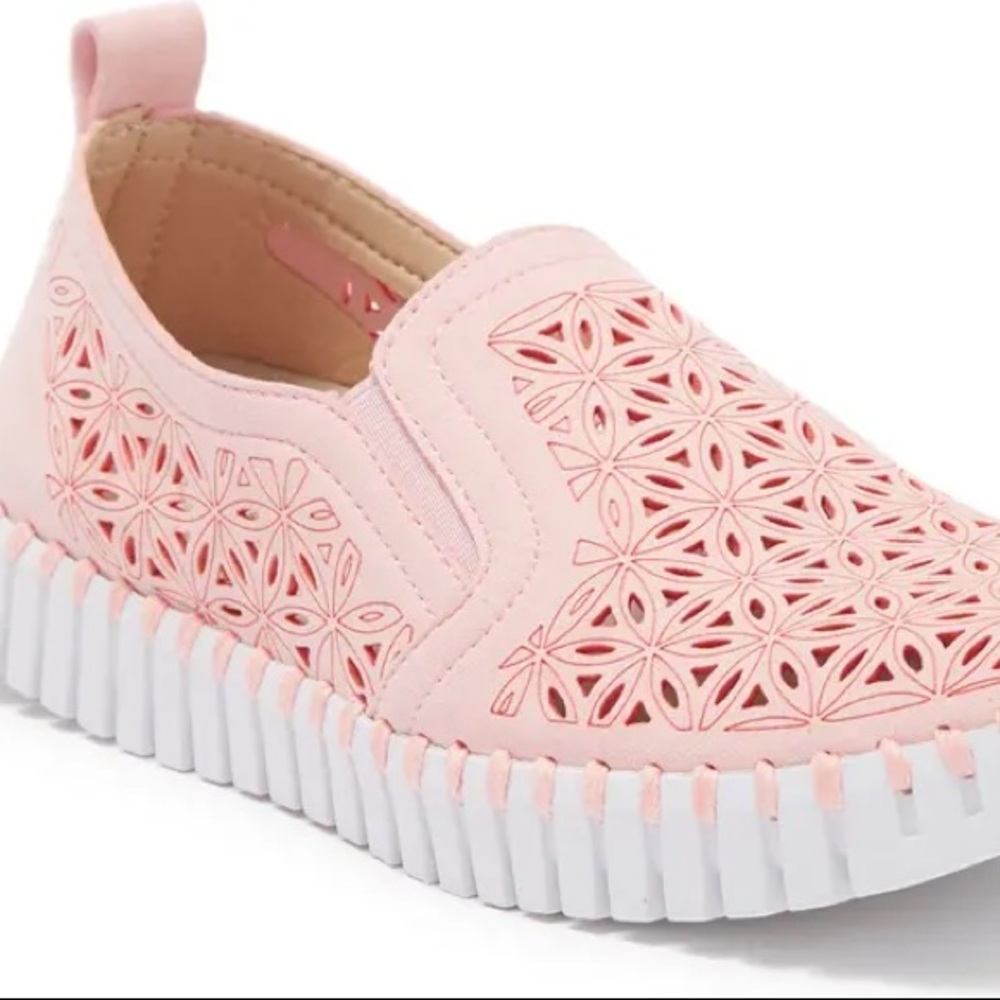 New ILSE JACOBSEN Tulip Laser Cut Slip-On Sneaker Adobe Rose Size 38